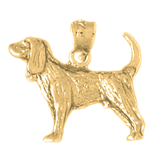 Yellow Gold-plated Silver Dog Pendant