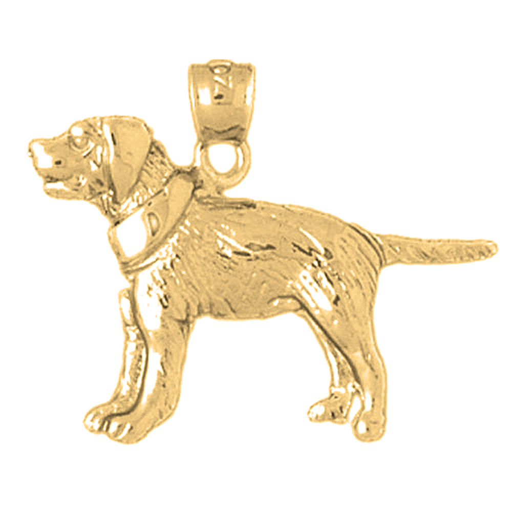 Yellow Gold-plated Silver Dog Pendant