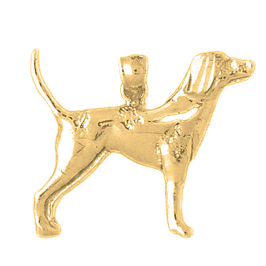 Yellow Gold-plated Silver Dog Pendant