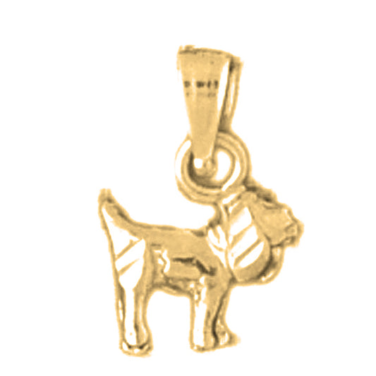 Yellow Gold-plated Silver Dog Pendant