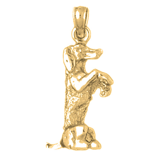 Yellow Gold-plated Silver Dog Pendant