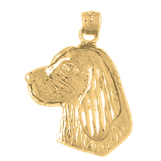 Yellow Gold-plated Silver Dog Pendant