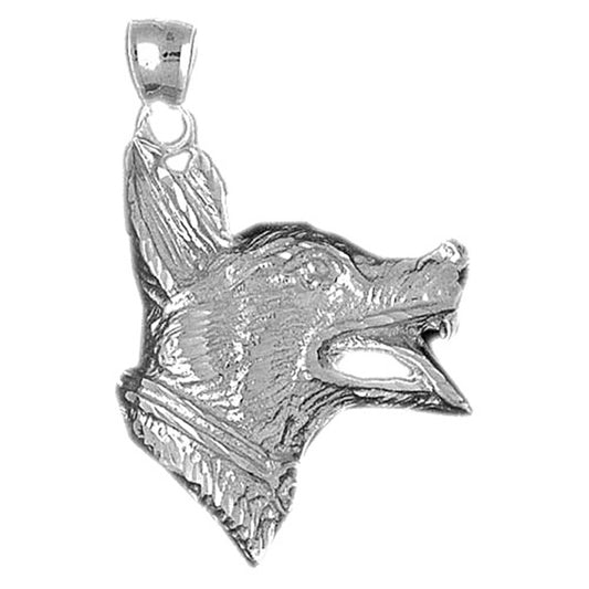 Sterling Silver German Shepard - Dog Pendant