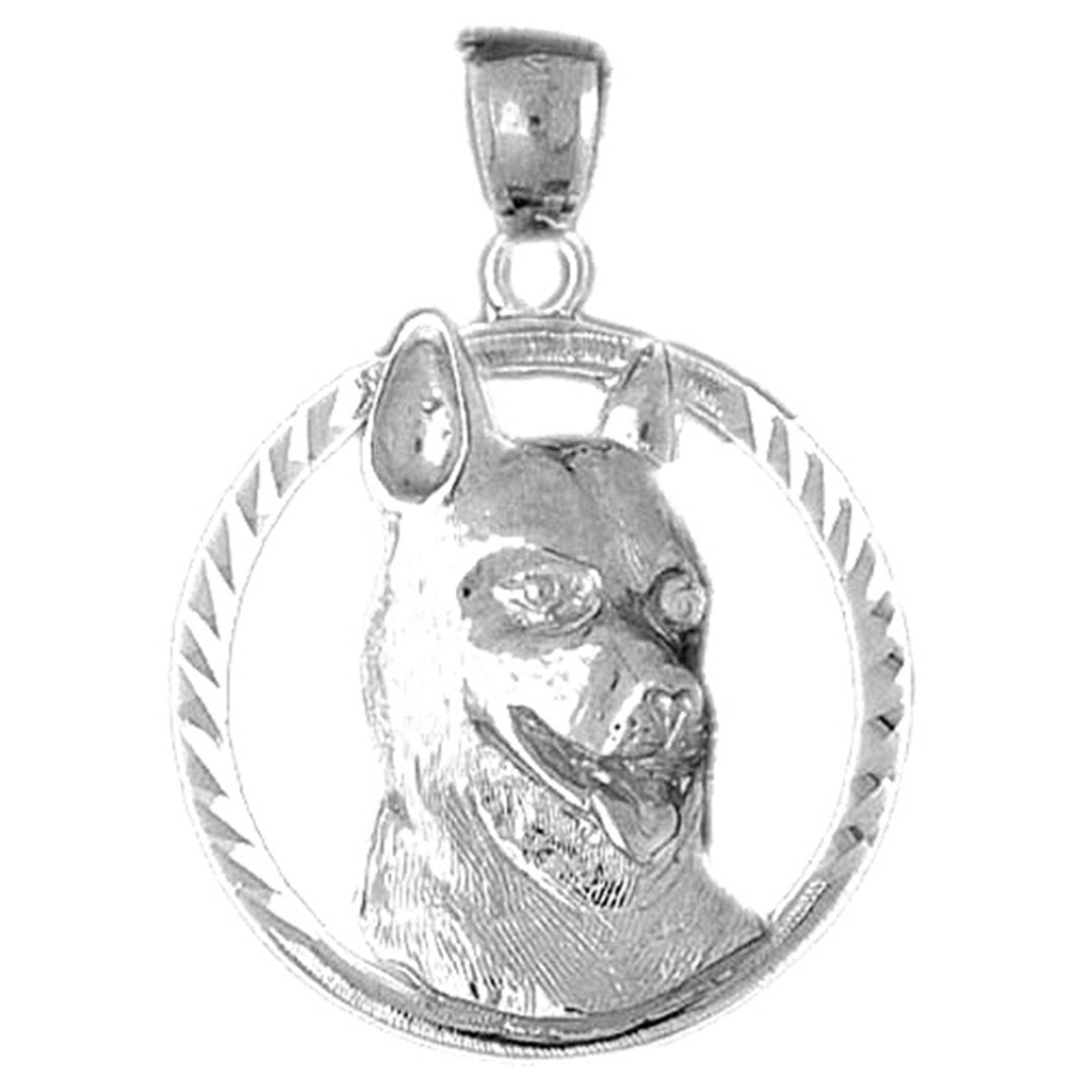 Sterling Silver German Shepard - Dog Pendant