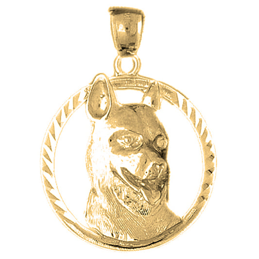 Yellow Gold-plated Silver German Shepard - Dog Pendant