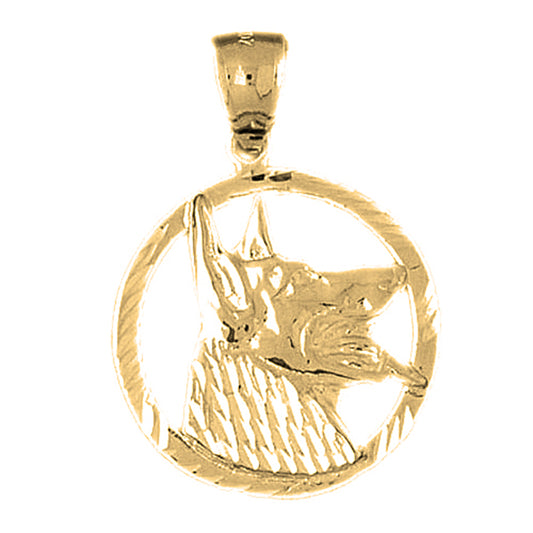 Yellow Gold-plated Silver German Shepard - Dog Pendant