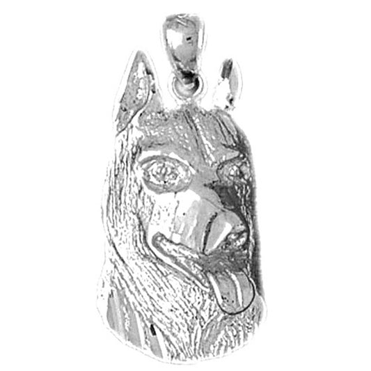 Sterling Silver German Shepard - Dog Pendant