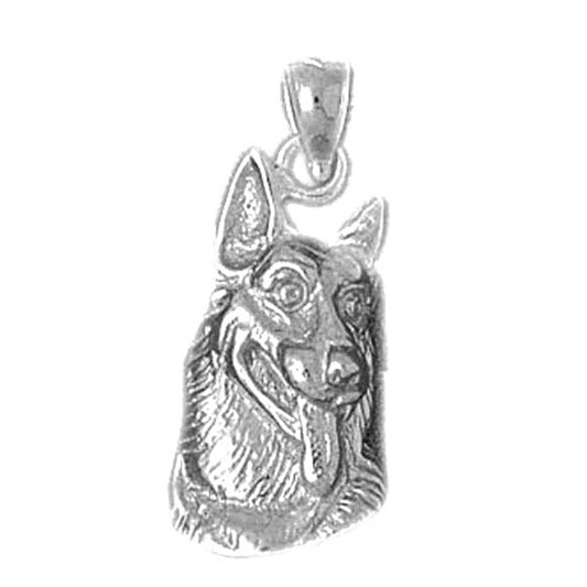 Sterling Silver German Shepard - Dog Pendant