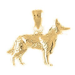 Yellow Gold-plated Silver German Shepard - Dog Pendant