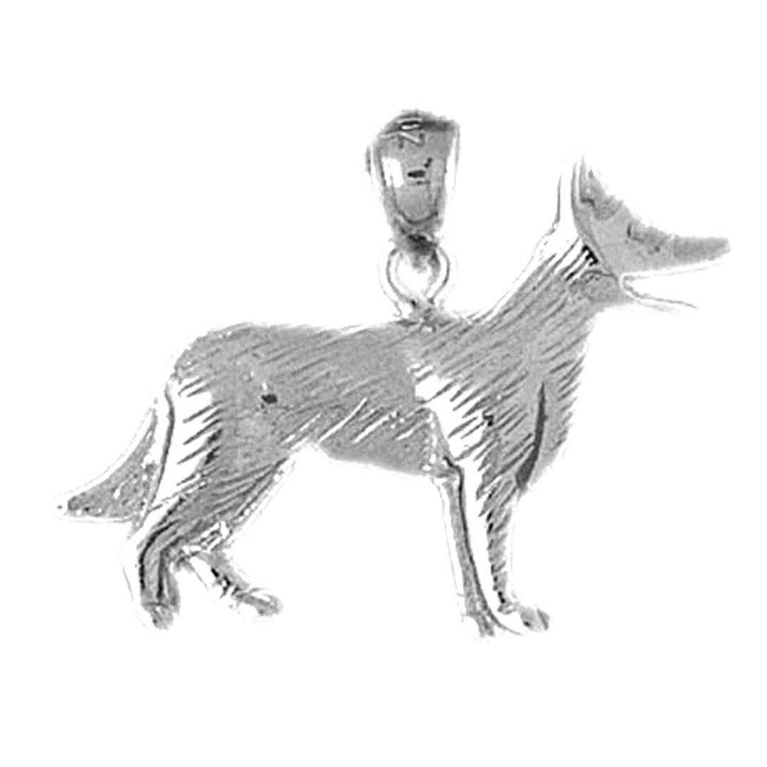 Sterling Silver German Shepard - Dog Pendant