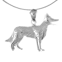 Deutscher Schäferhund-Hundeanhänger aus Sterlingsilber (rhodiniert oder gelbvergoldet)