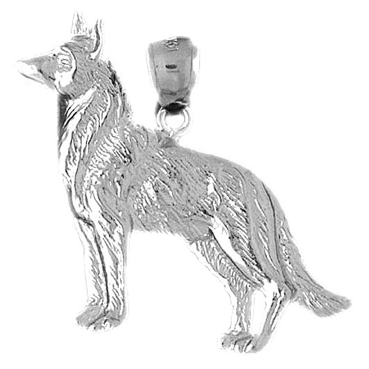 Sterling Silver German Shepard - Dog Pendant