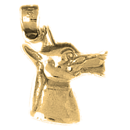 Yellow Gold-plated Silver German Shepard - Dog Pendant