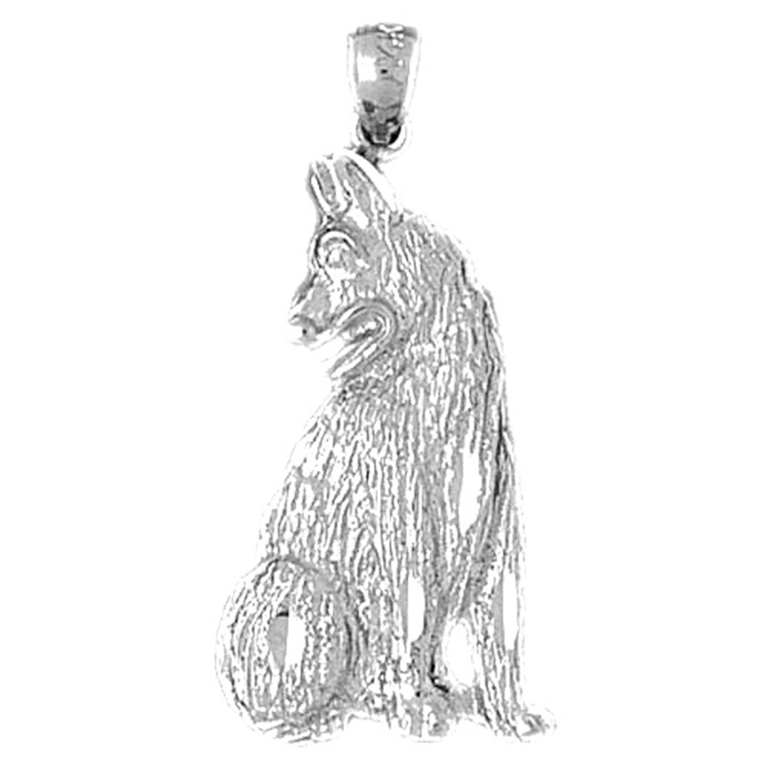 Sterling Silver German Shepard - Dog Pendant