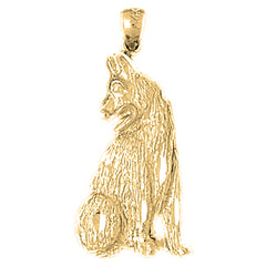 Yellow Gold-plated Silver German Shepard - Dog Pendant
