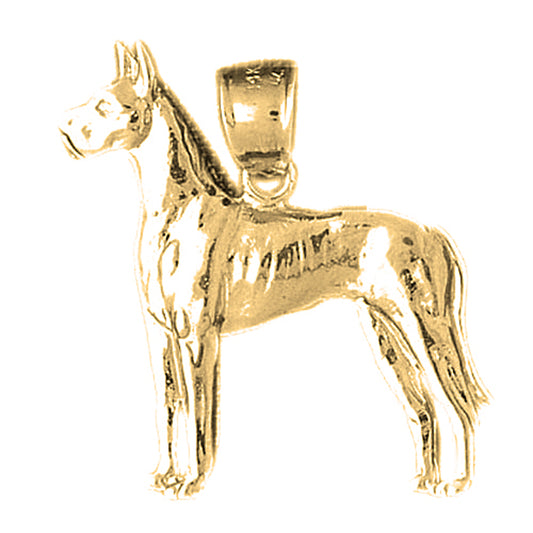 Yellow Gold-plated Silver Dog Pendant