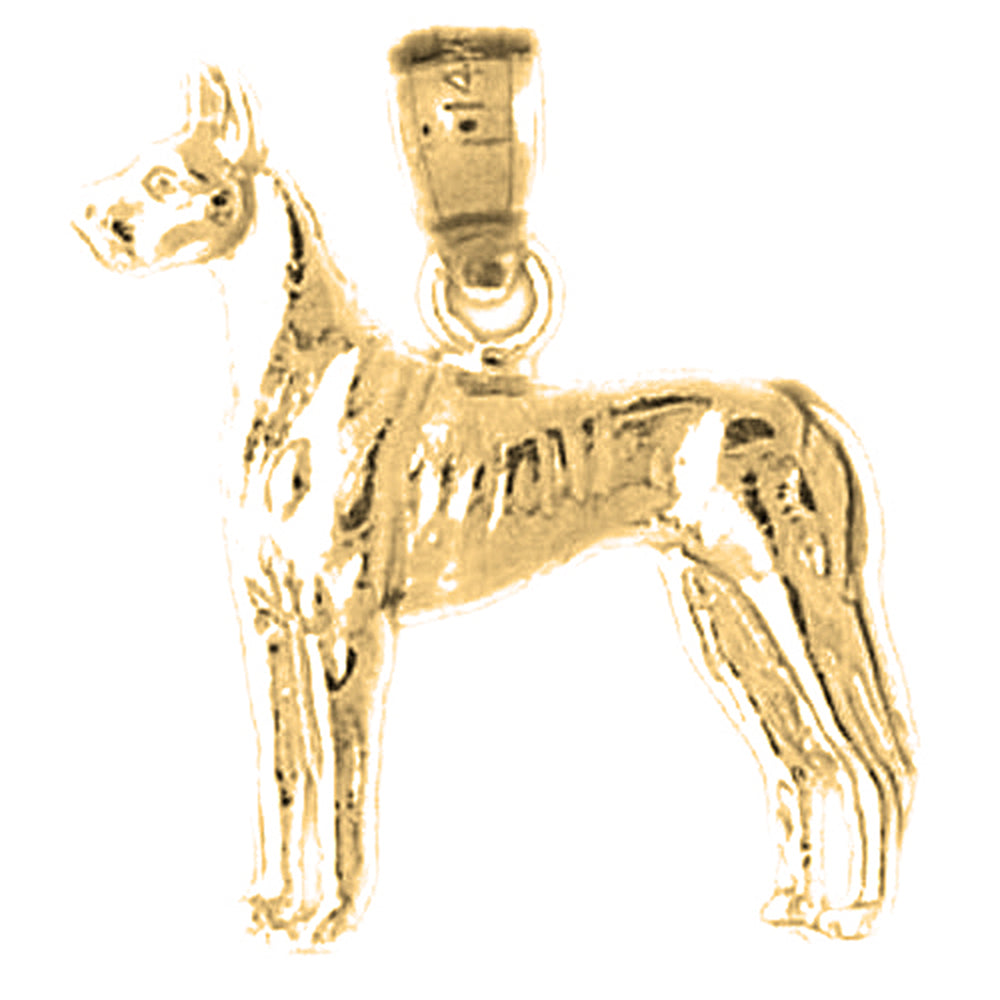 Yellow Gold-plated Silver Dog Pendant