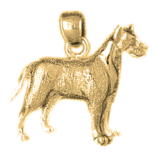 Yellow Gold-plated Silver Dog Pendant