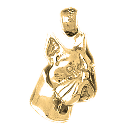 Yellow Gold-plated Silver Dog Pendant