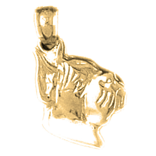 Yellow Gold-plated Silver Dog Pendant