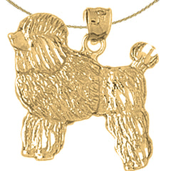 Colgante de perro caniche de plata de ley (bañado en rodio o oro amarillo)