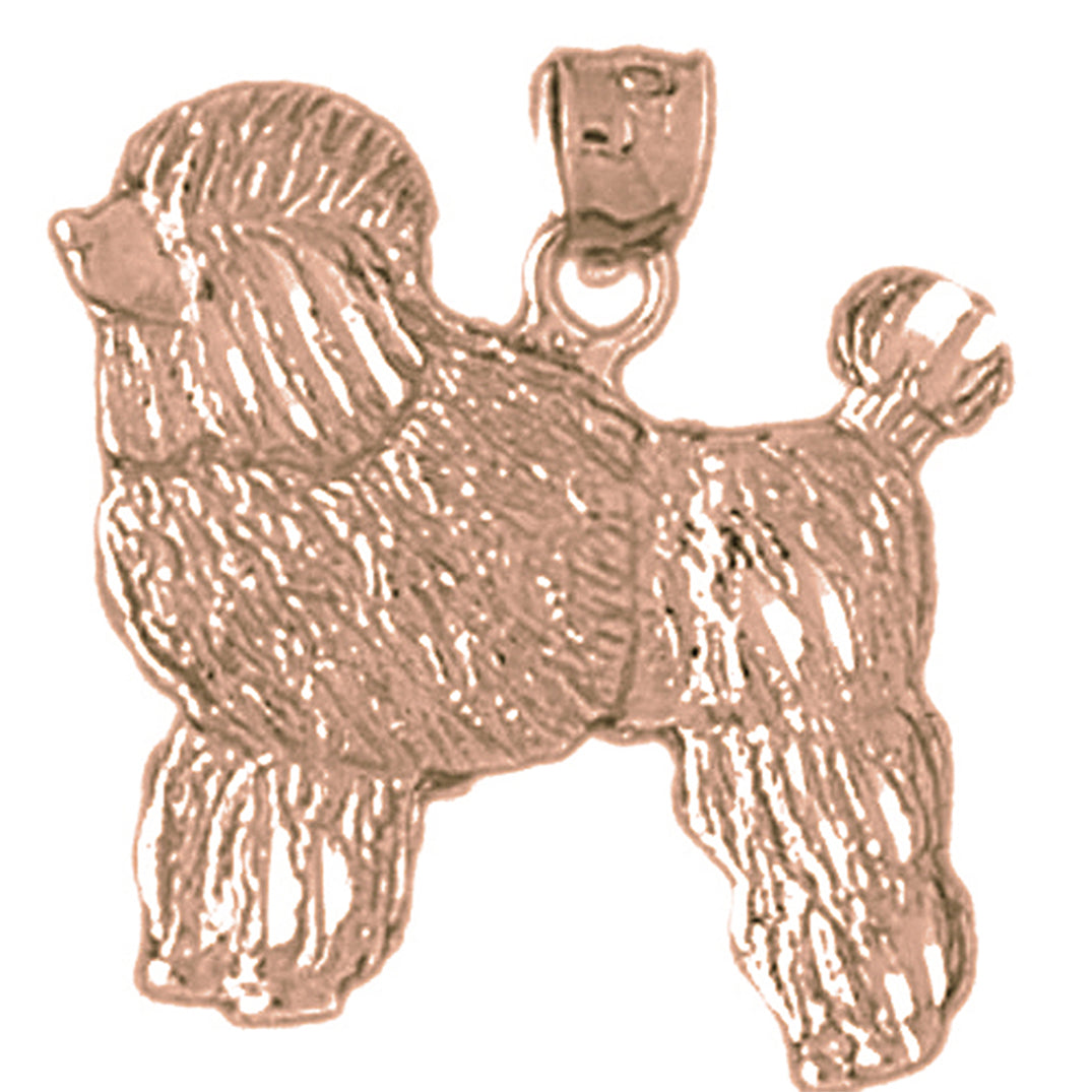 10K, 14K or 18K Gold Poodle Dog Pendant