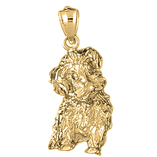 Yellow Gold-plated Silver Dog Pendant