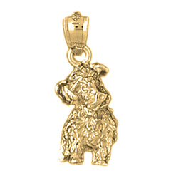 Yellow Gold-plated Silver Dog Pendant