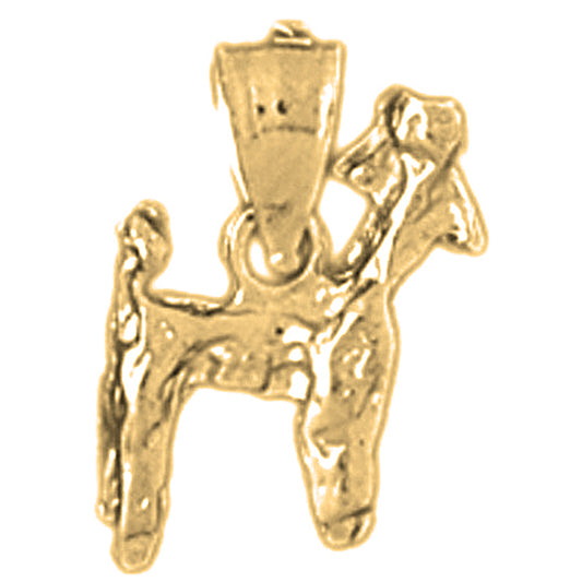 Yellow Gold-plated Silver Dog Pendant