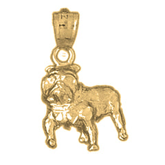Yellow Gold-plated Silver Bulldog Pendant