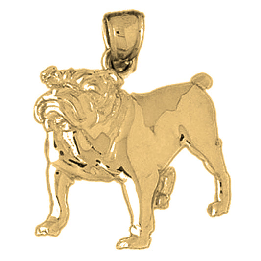 Yellow Gold-plated Silver Bulldog Pendant