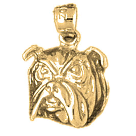 Yellow Gold-plated Silver Bulldog Pendant