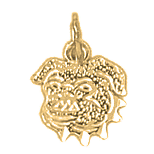 Yellow Gold-plated Silver Bulldog Pendant