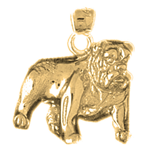 Yellow Gold-plated Silver Bulldog Pendant