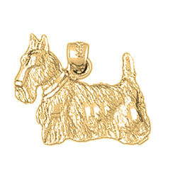 Yellow Gold-plated Silver Terrier Dog Pendant