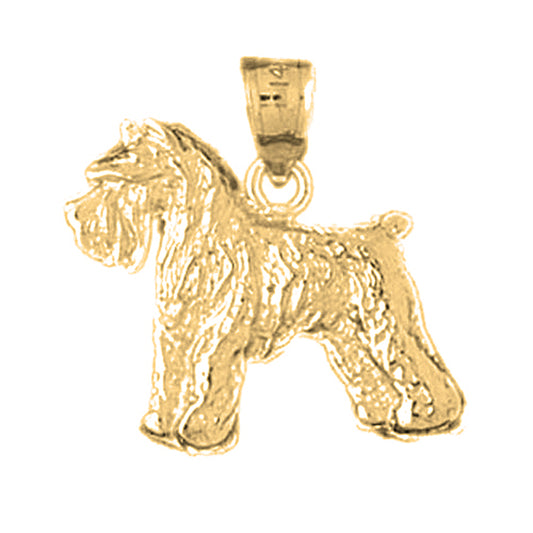 Yellow Gold-plated Silver Terrier Dog Pendant