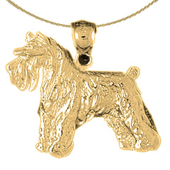 Terrier-Hundeanhänger aus Sterlingsilber (rhodiniert oder gelbvergoldet)