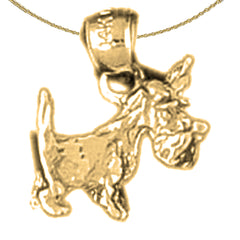 Terrier-Hundeanhänger aus Sterlingsilber (rhodiniert oder gelbvergoldet)