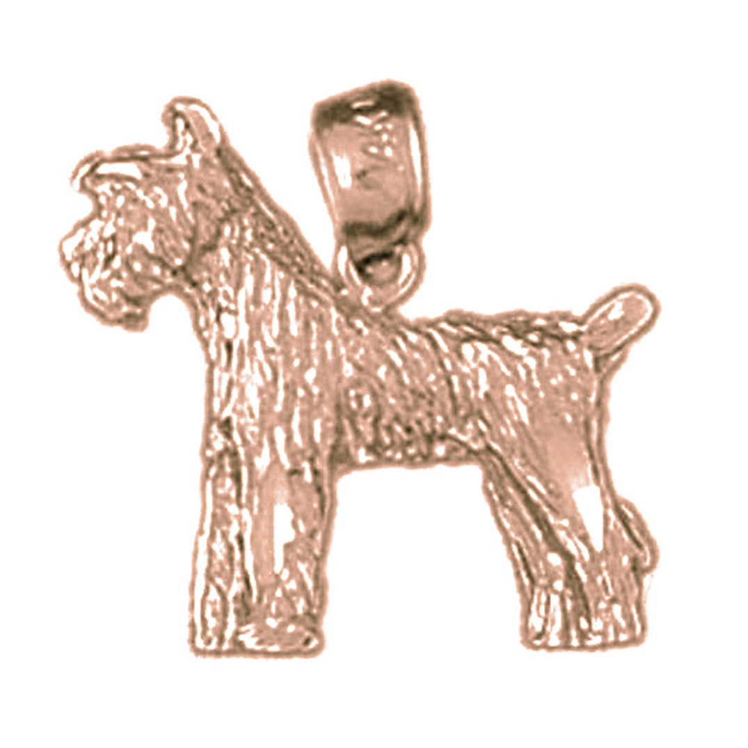 10K, 14K or 18K Gold Terrier Dog Pendant