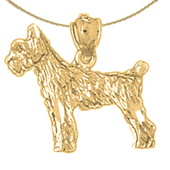 Sterling Silver Terrier Dog Pendant (Rhodium or Yellow Gold-plated)
