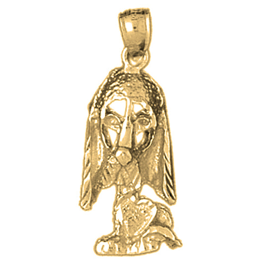 Yellow Gold-plated Silver Dog Pendant