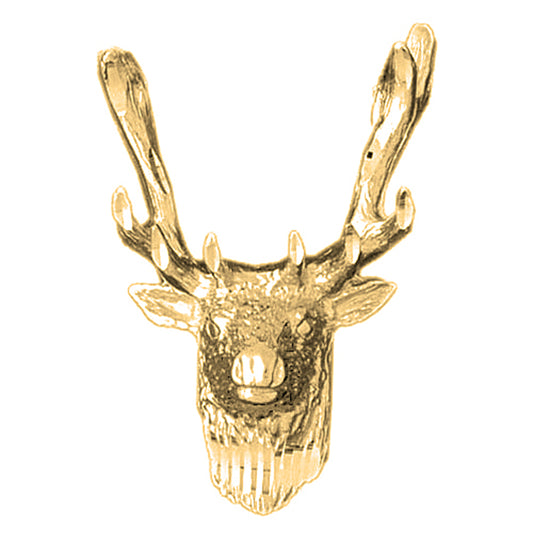 Yellow Gold-plated Silver Deer Pendant