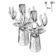 14K or 18K Gold 26mm Deer Earrings