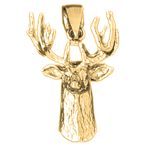 Yellow Gold-plated Silver Deer Pendant