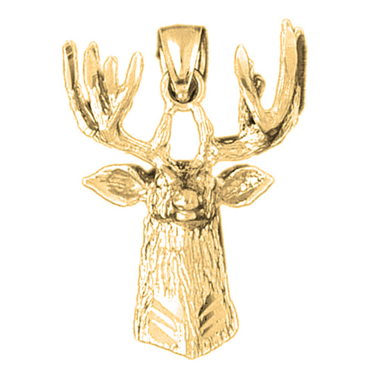 Yellow Gold-plated Silver Deer Pendant