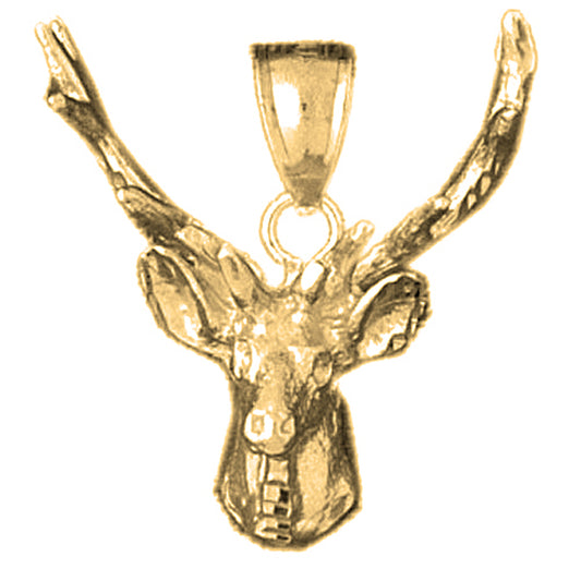 Yellow Gold-plated Silver Deer Pendant