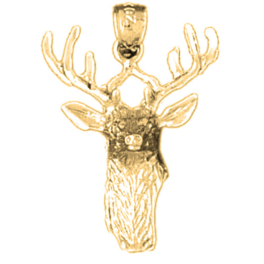 Yellow Gold-plated Silver Deer Pendant