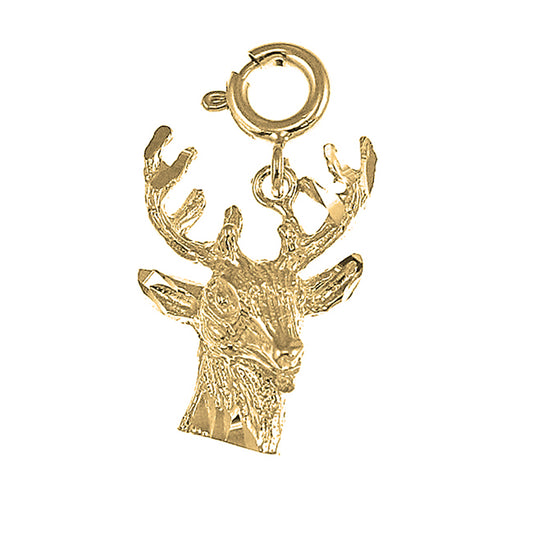 Yellow Gold-plated Silver Deer Pendant