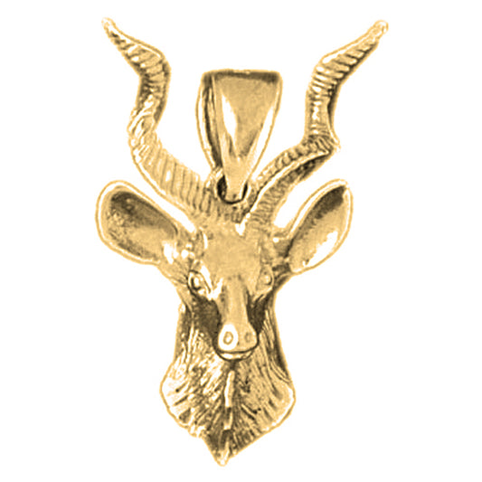 Yellow Gold-plated Silver Deer Pendant