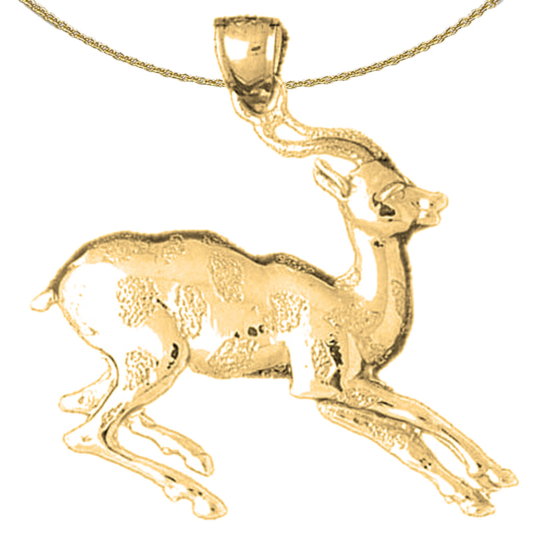 10K, 14K or 18K Gold Deer Pendant